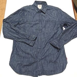 Levis Men's Blue Denim Long Sleeve Shirt Size S